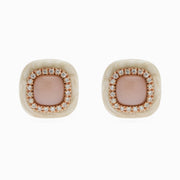 Cushion Cabochon Studs in 18K Rose Gold, view 1